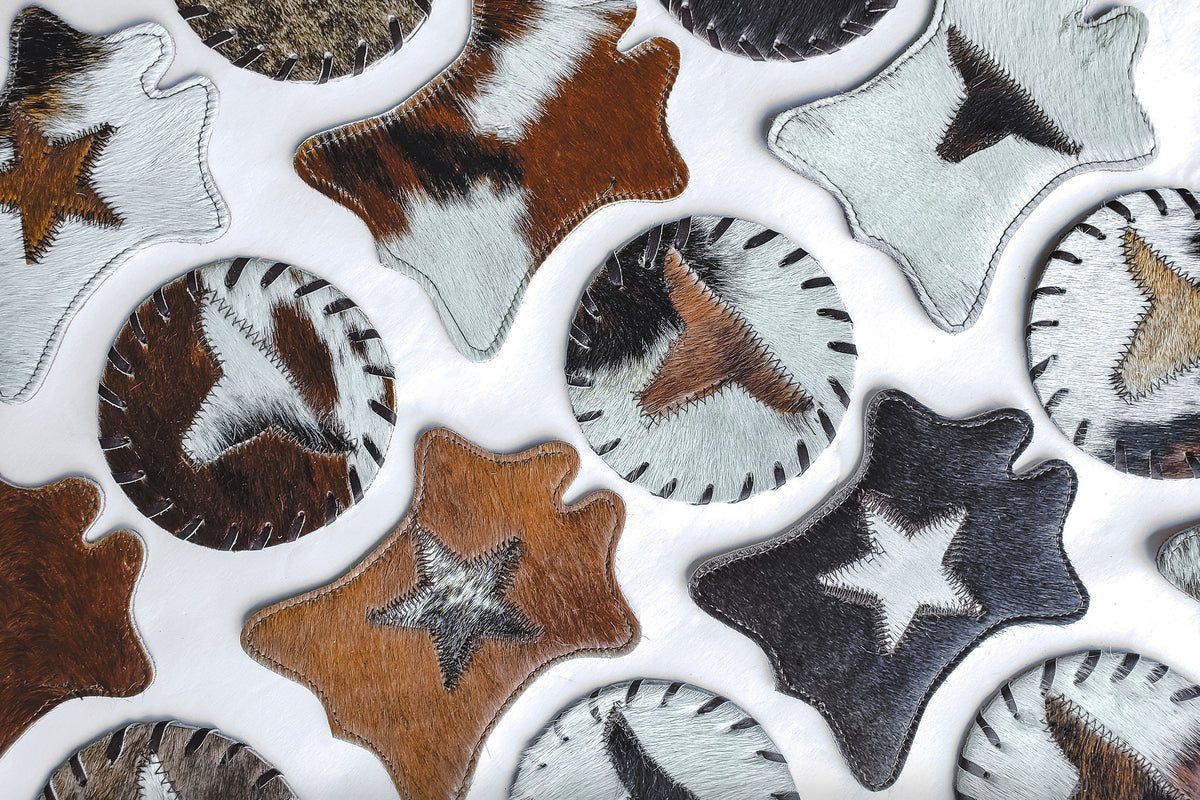 Cowhide Coasters Hide Shape - Plain – Sunshine Cowhides
